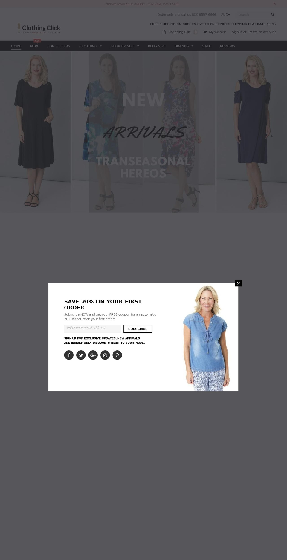 clothingclick.com.au shopify website screenshot