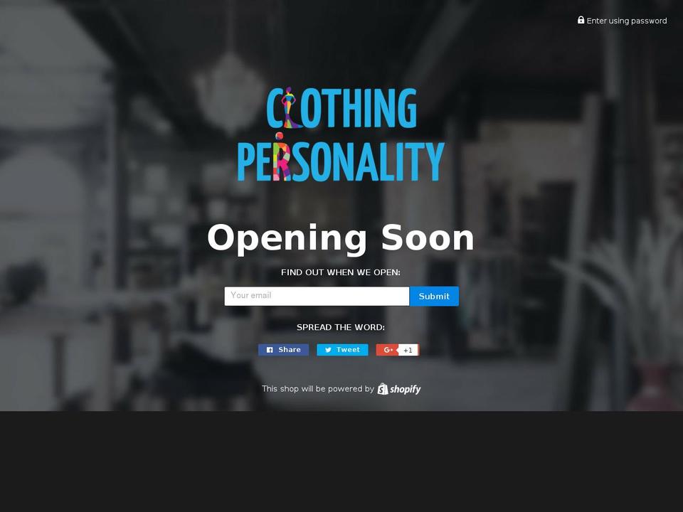 clothingpersonality.com — Shopify storefront screenshot