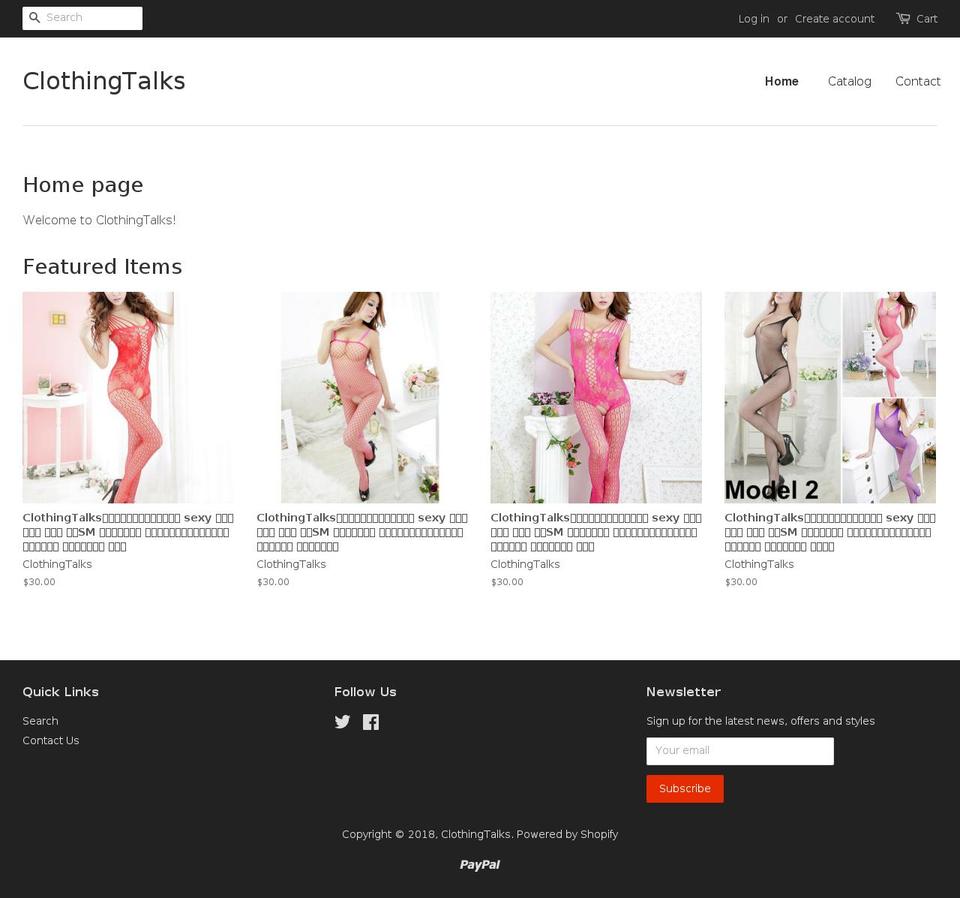 clothingtalks.net shopify website screenshot