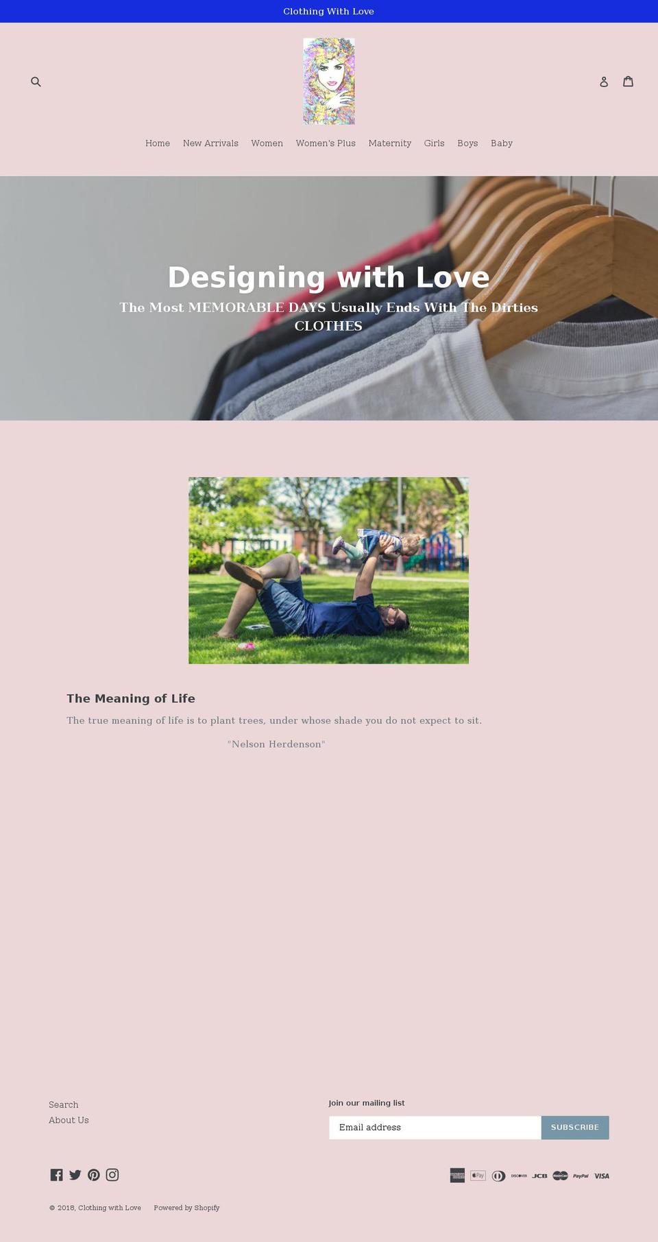 clothingwithlove.com shopify website screenshot