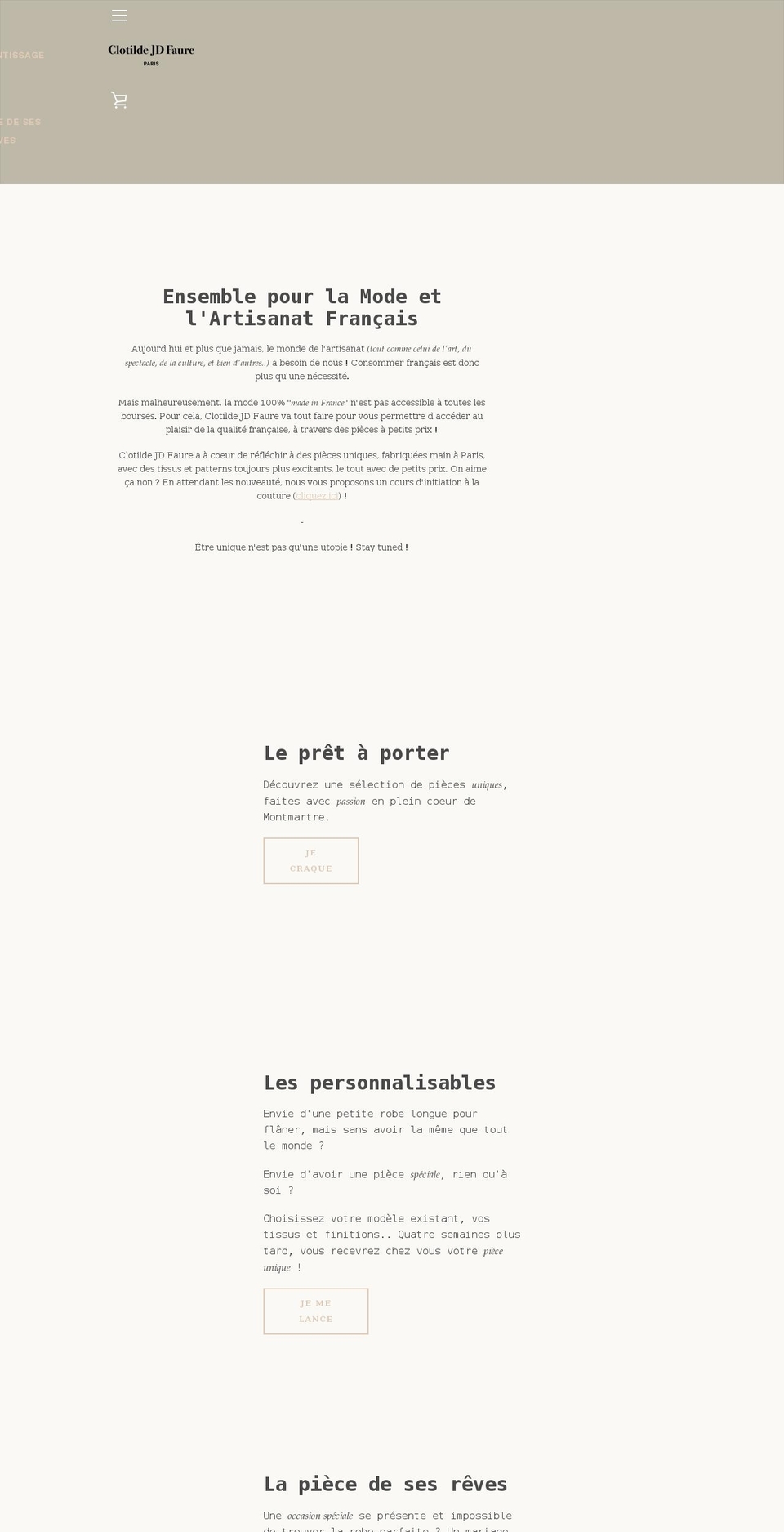 clotildejdfaure.com shopify website screenshot