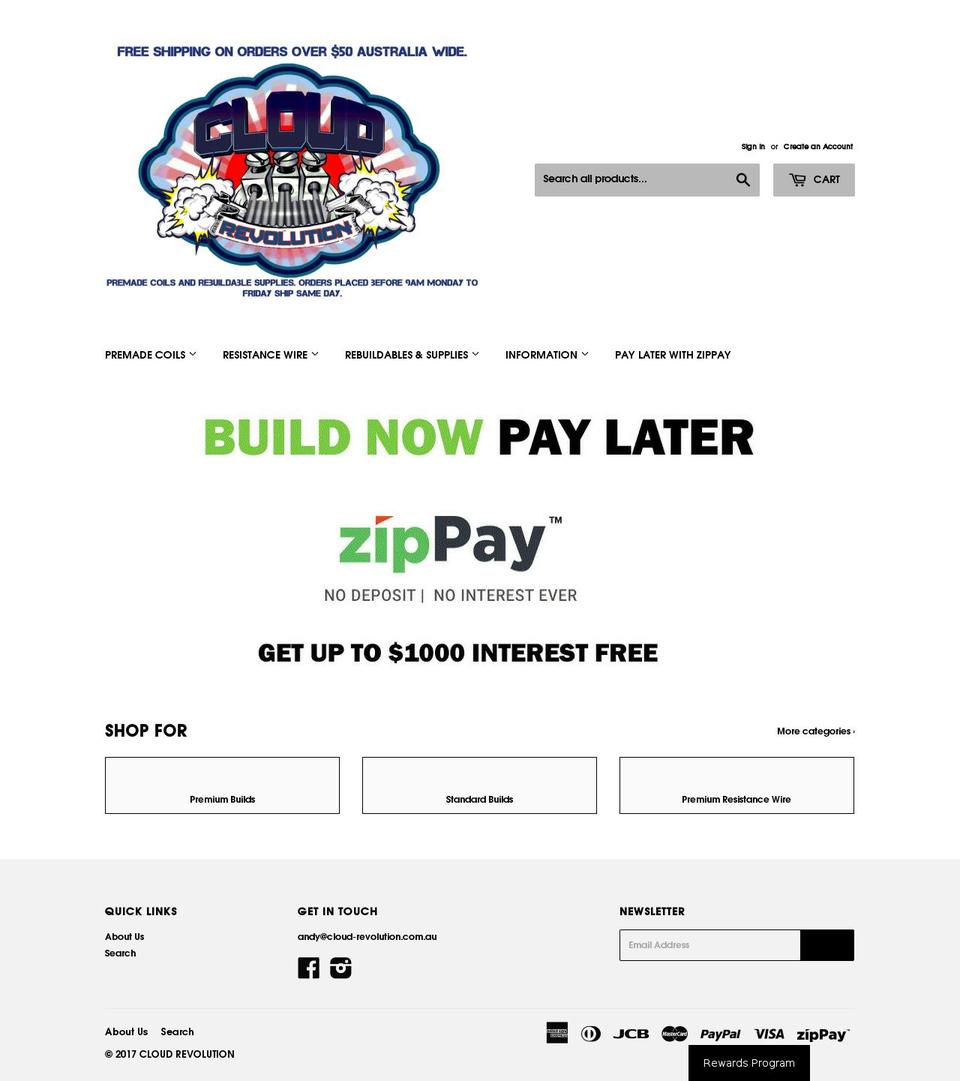 cloud-revolution.com shopify website screenshot