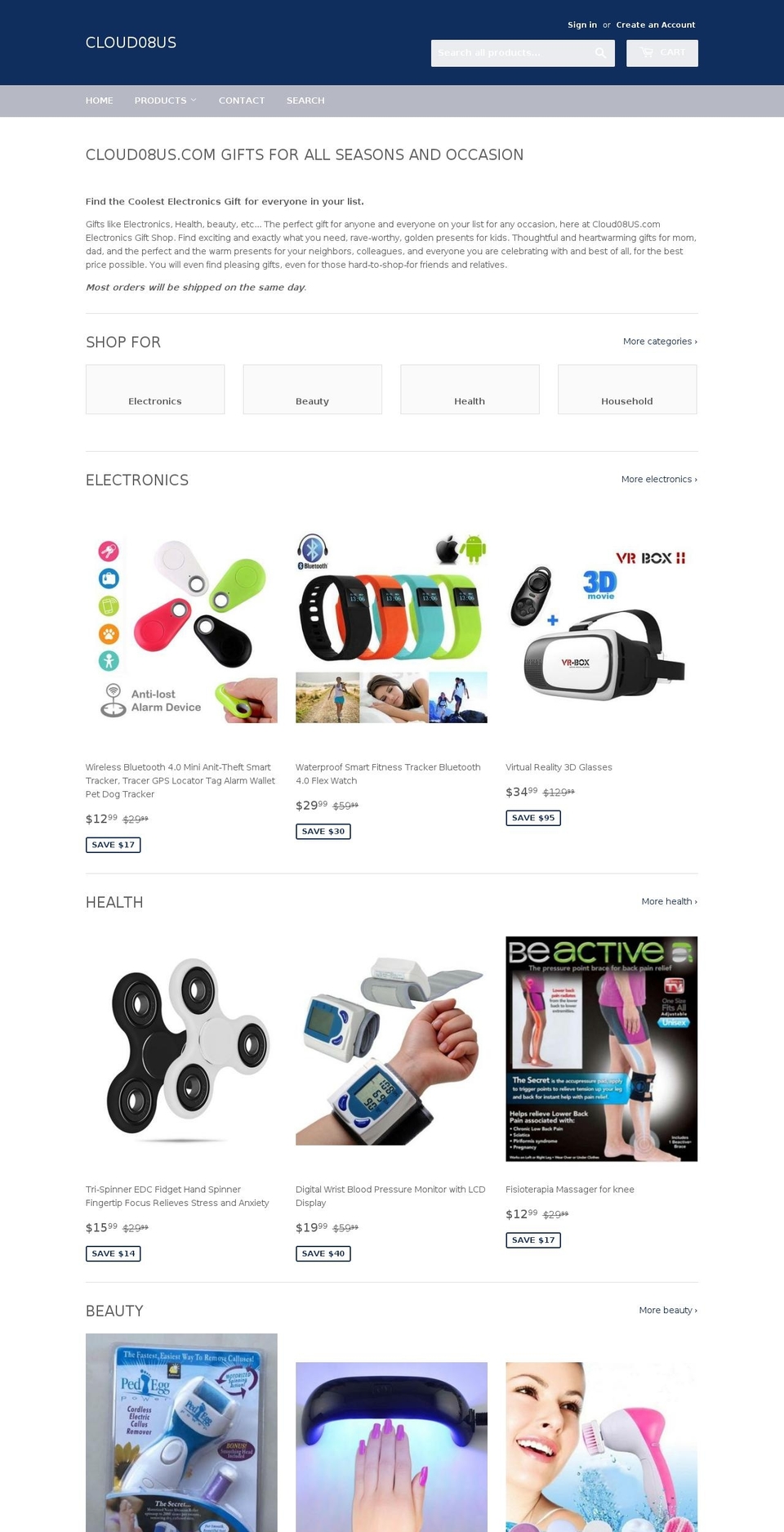 cloud08shop.com — Shopify storefront screenshot
