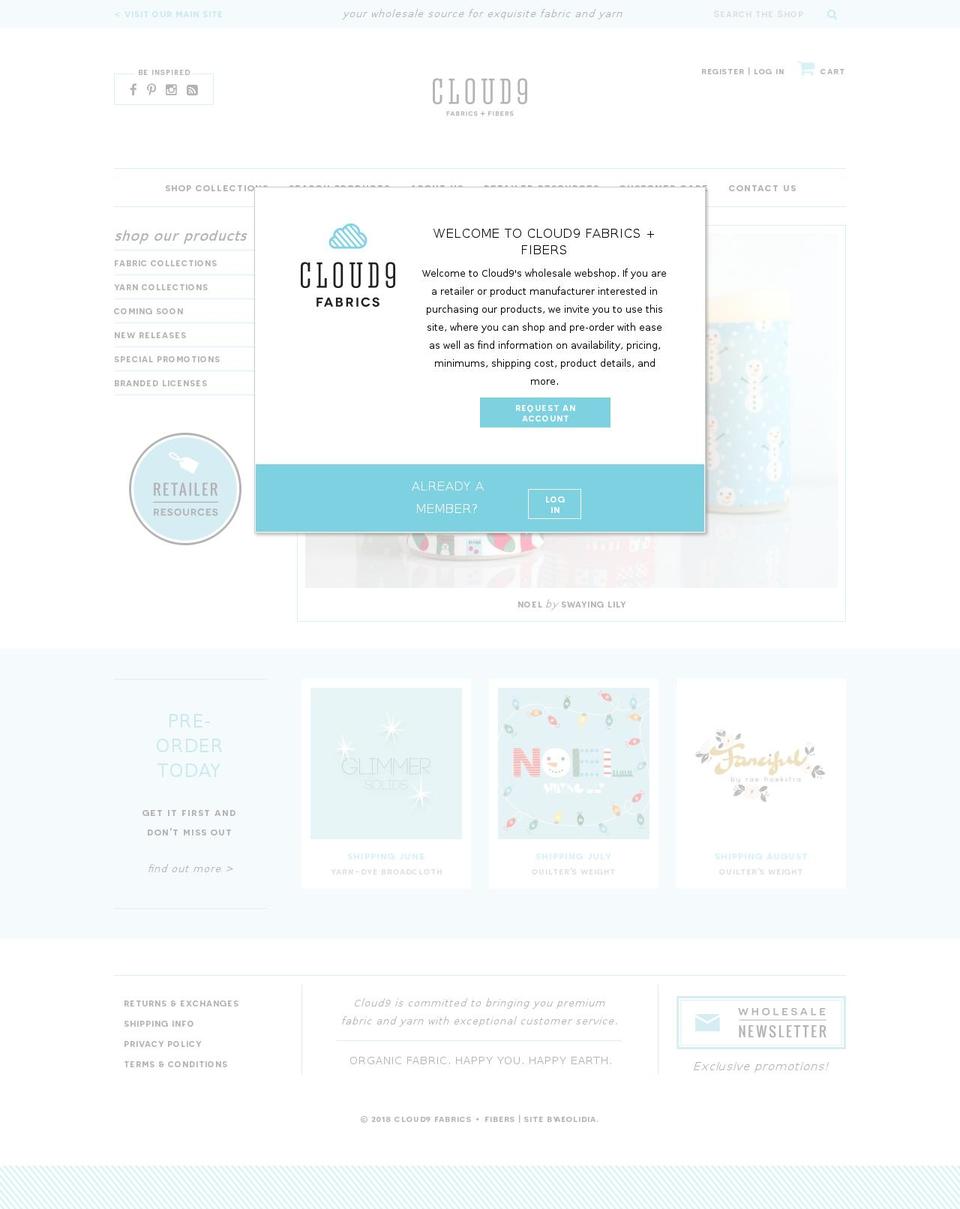 cloud9-fabrics.myshopify.com shopify website screenshot