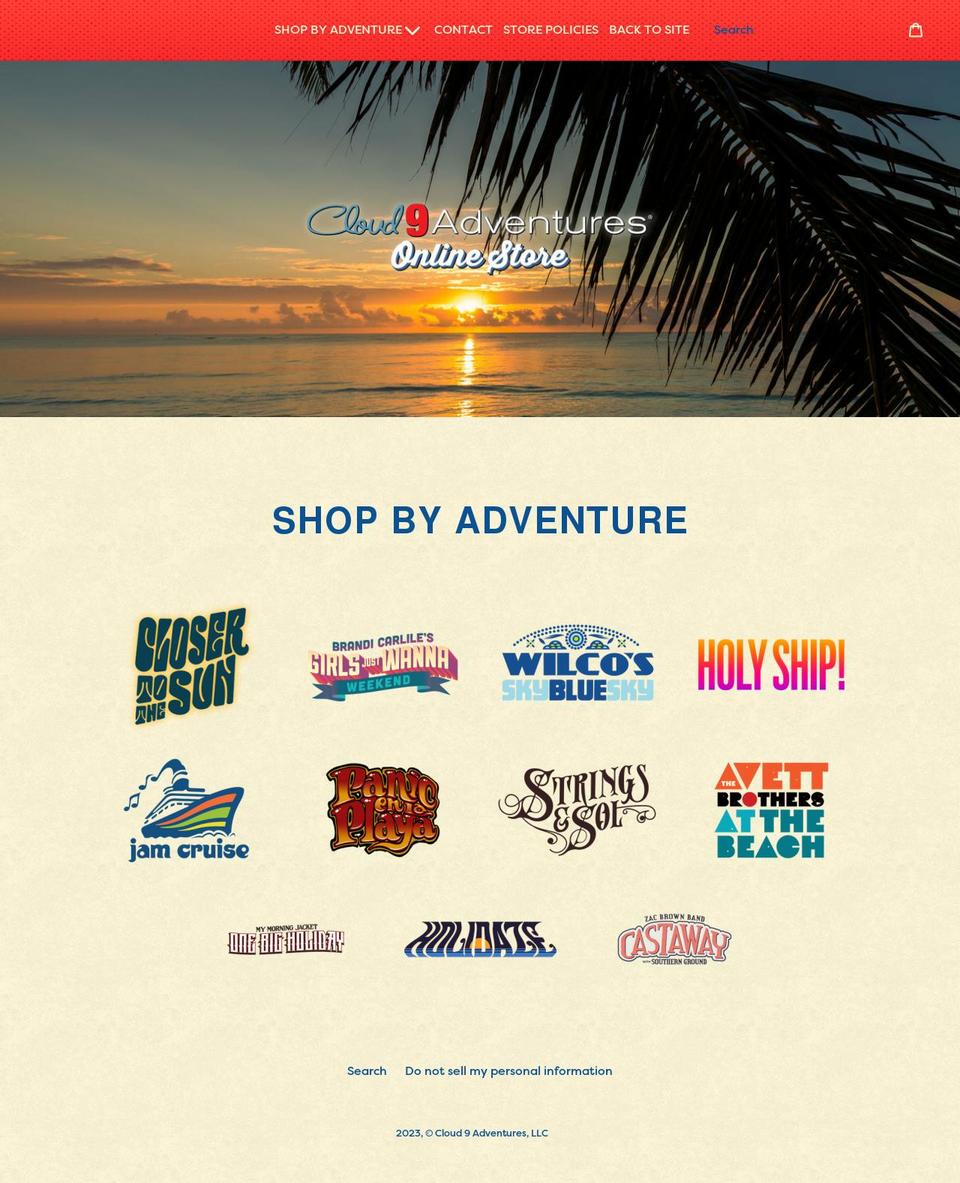 cloud9adventures.myshopify.com shopify website screenshot