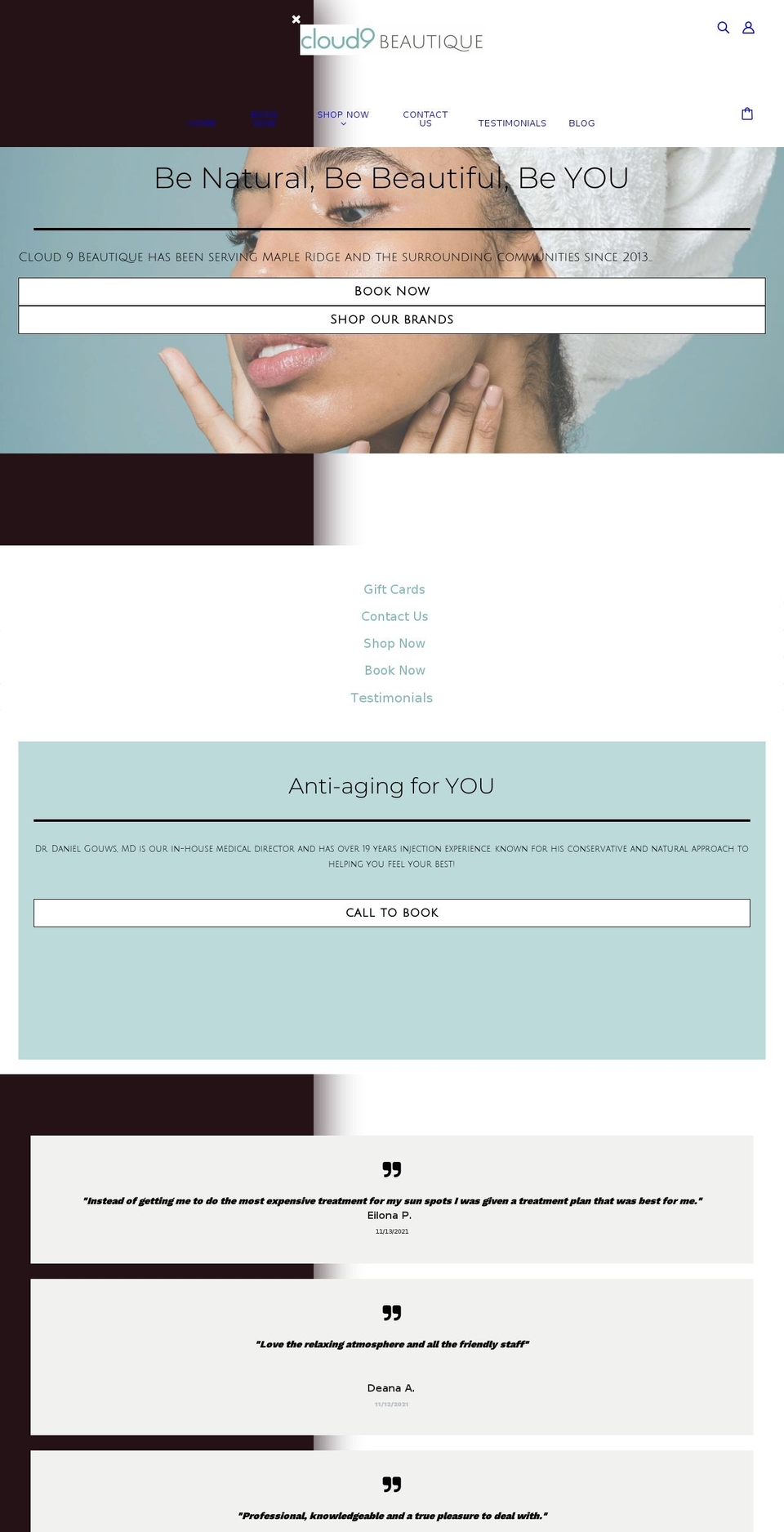 cloud9beautique.com shopify website screenshot