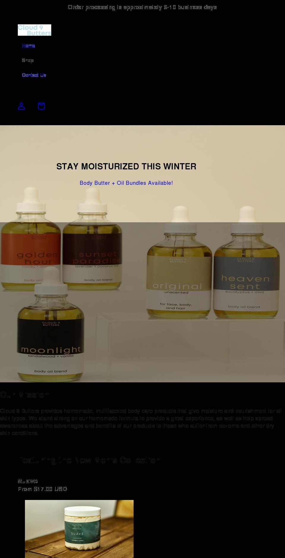 cloud9butters.com shopify website screenshot
