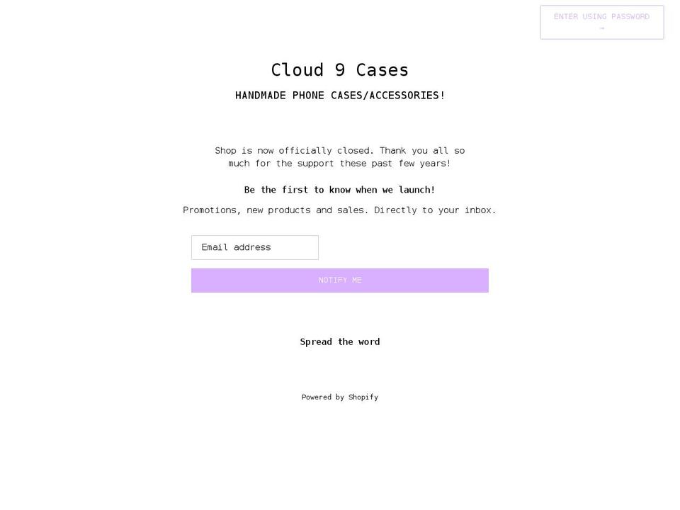 cloud9cases.ca shopify website screenshot