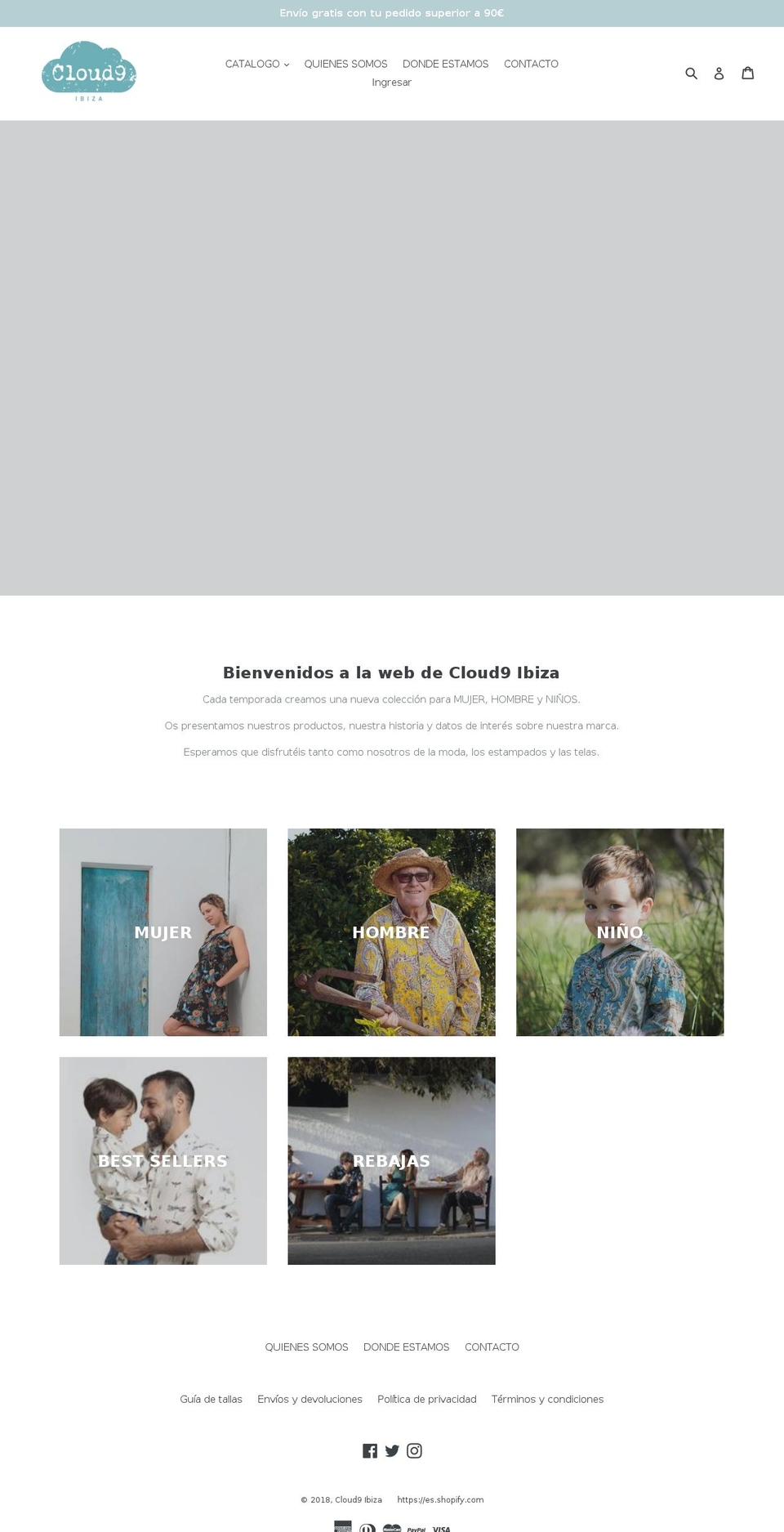 cloud9ibiza.com shopify website screenshot