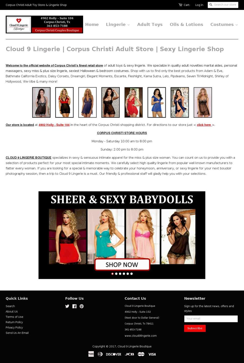 cloud9lingerie.net shopify website screenshot
