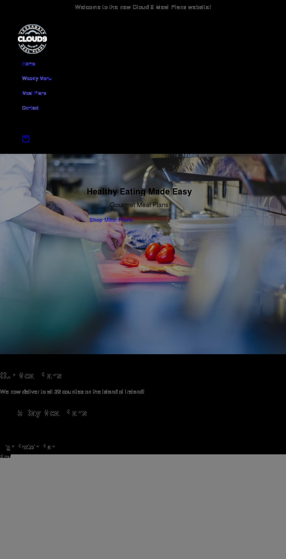cloud9mealplans.com shopify website screenshot