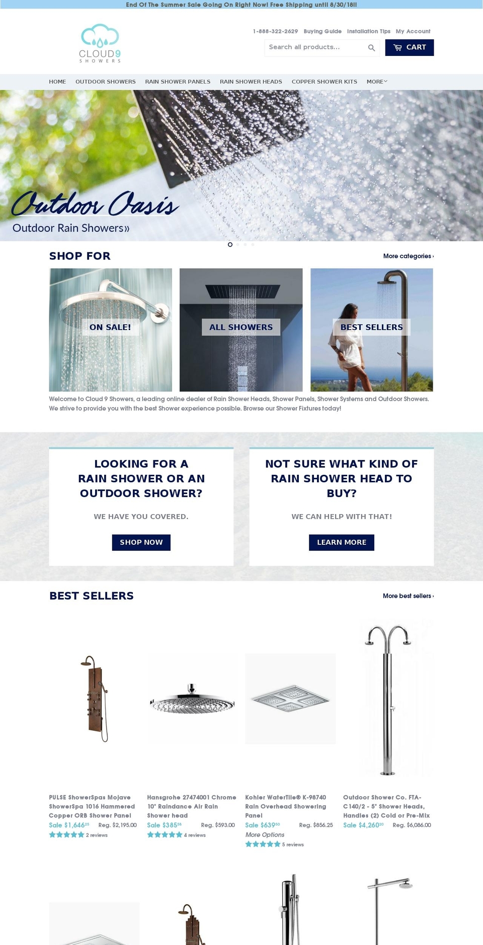 Dsl-theme- Shopify theme site example cloud9showers.com