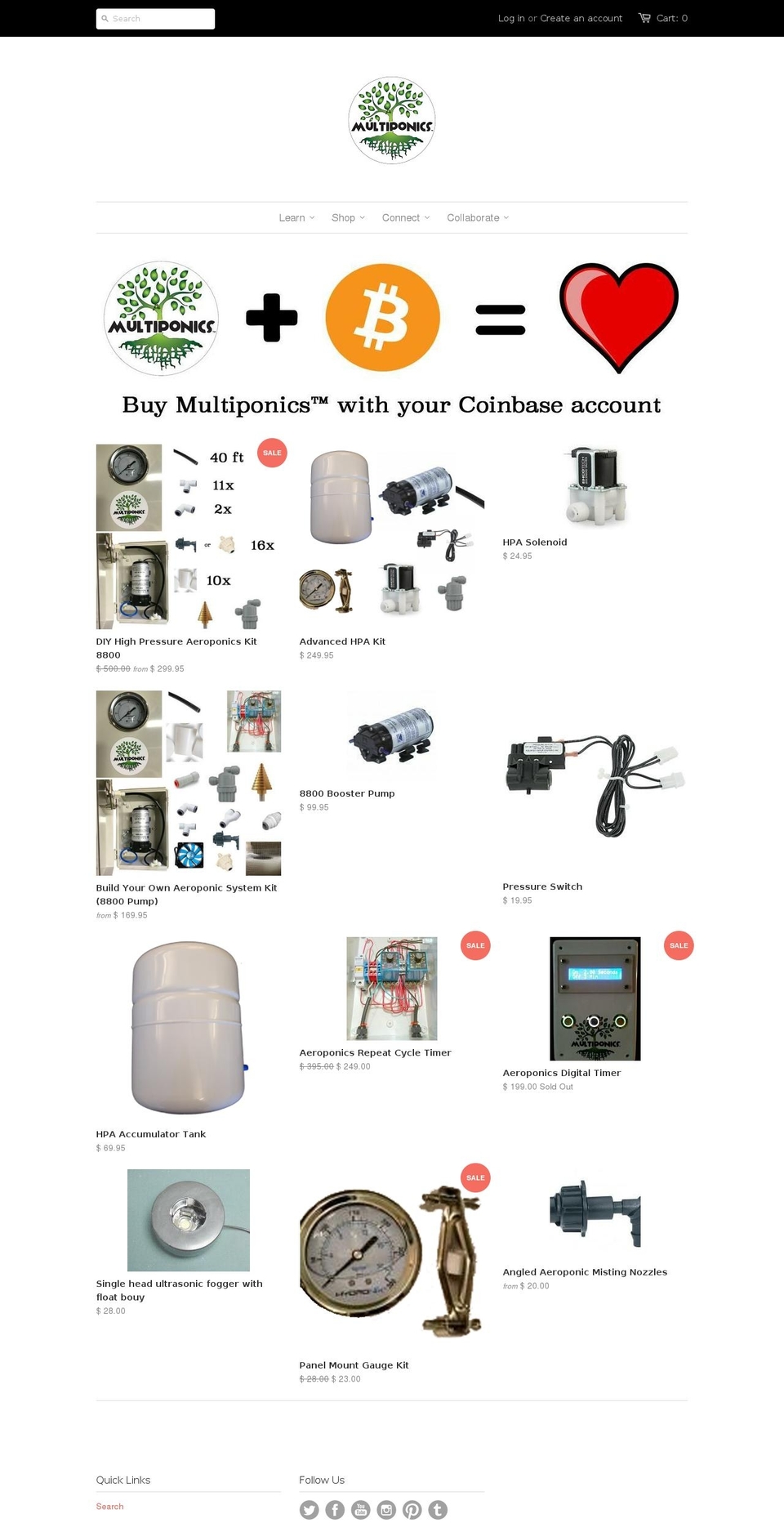 cloudaeroponics.com — Shopify storefront screenshot
