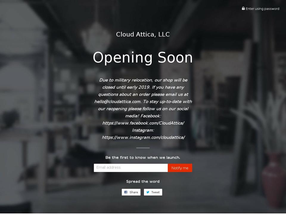cloudattica.com — Shopify storefront screenshot