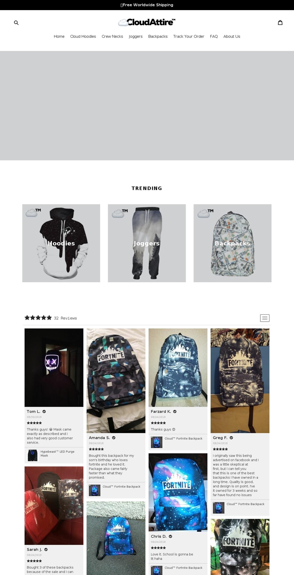 cloudattire.com — Shopify storefront screenshot