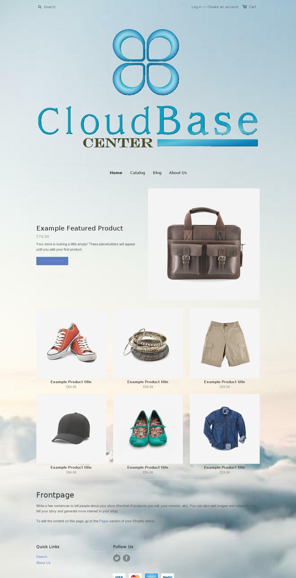 cloudbase.center shopify website screenshot