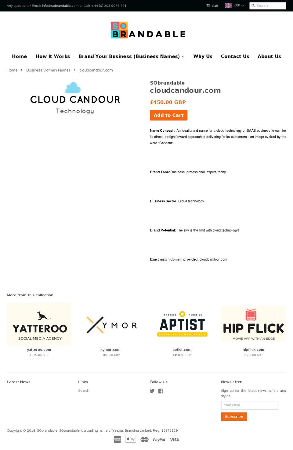 cloudcandour.com — Shopify storefront screenshot