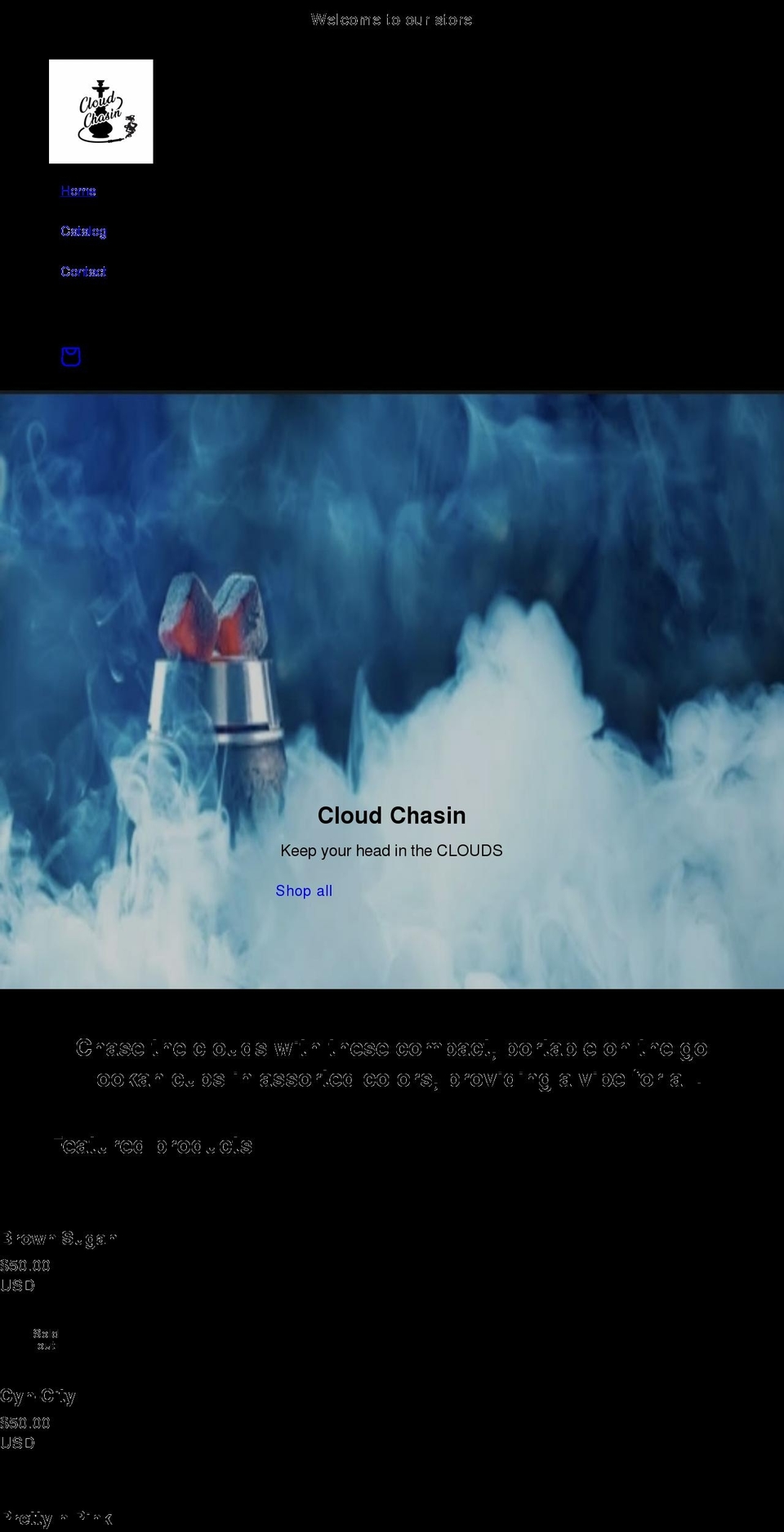 cloudchasin.com shopify website screenshot