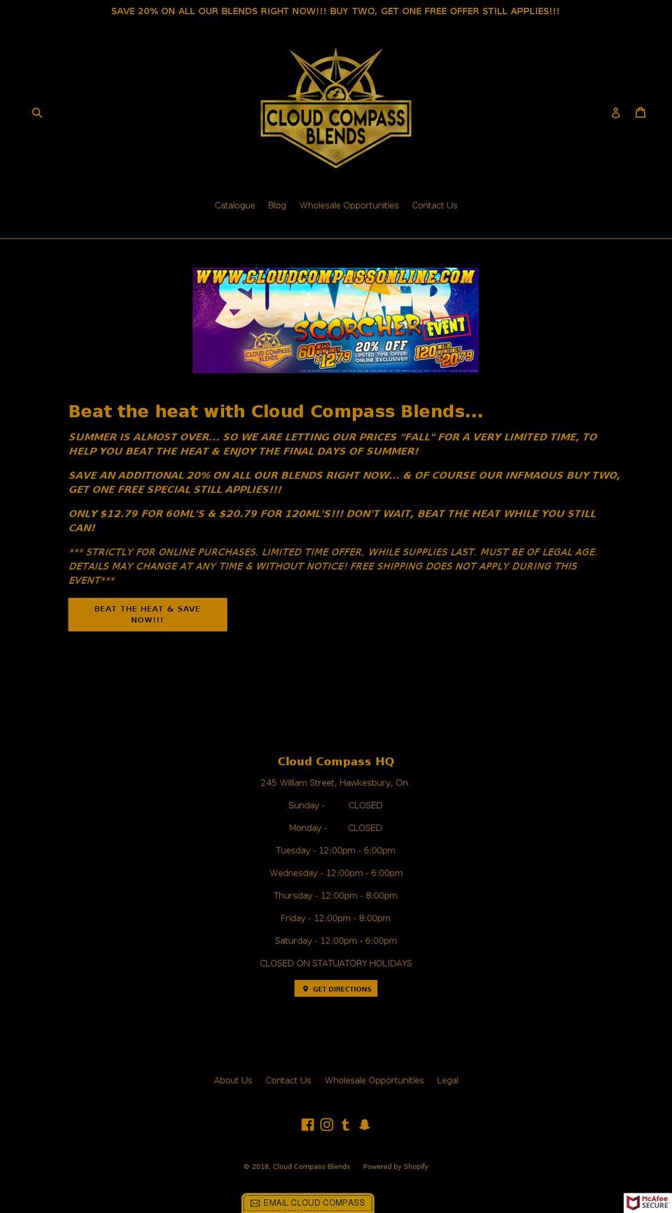 cloudcompassblends.com — Shopify storefront screenshot