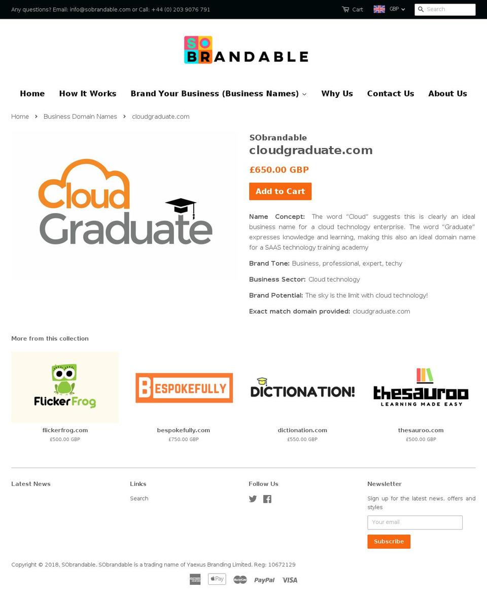 cloudgraduate.com — Shopify storefront screenshot