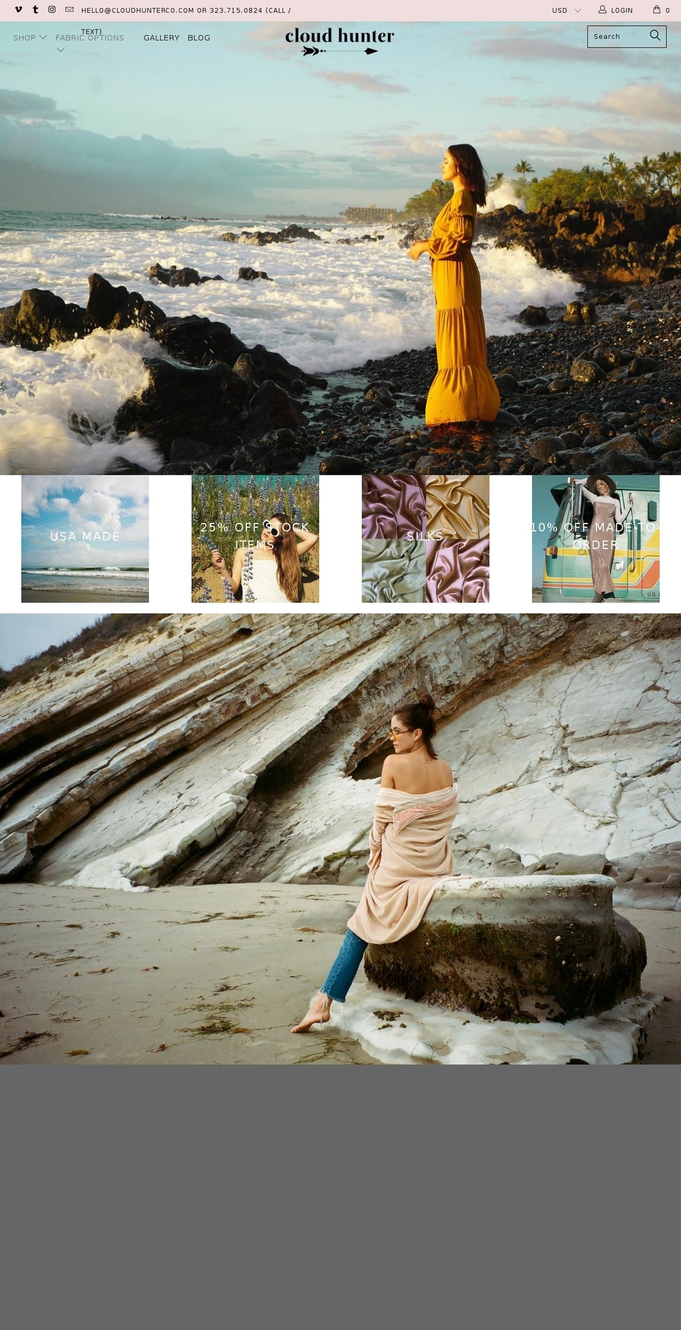 cloudhunterco.com shopify website screenshot