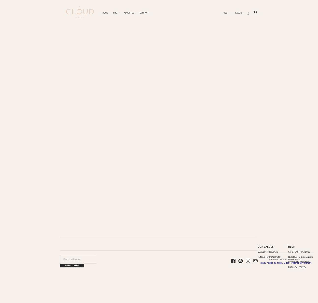 cloudknits.com — Shopify storefront screenshot