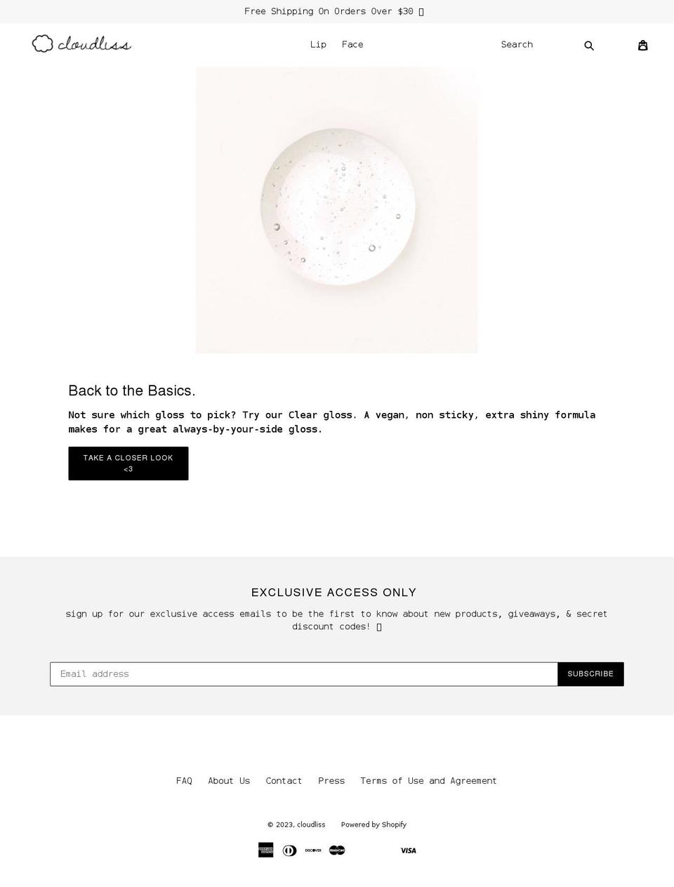 cloudliss.com — Shopify storefront screenshot
