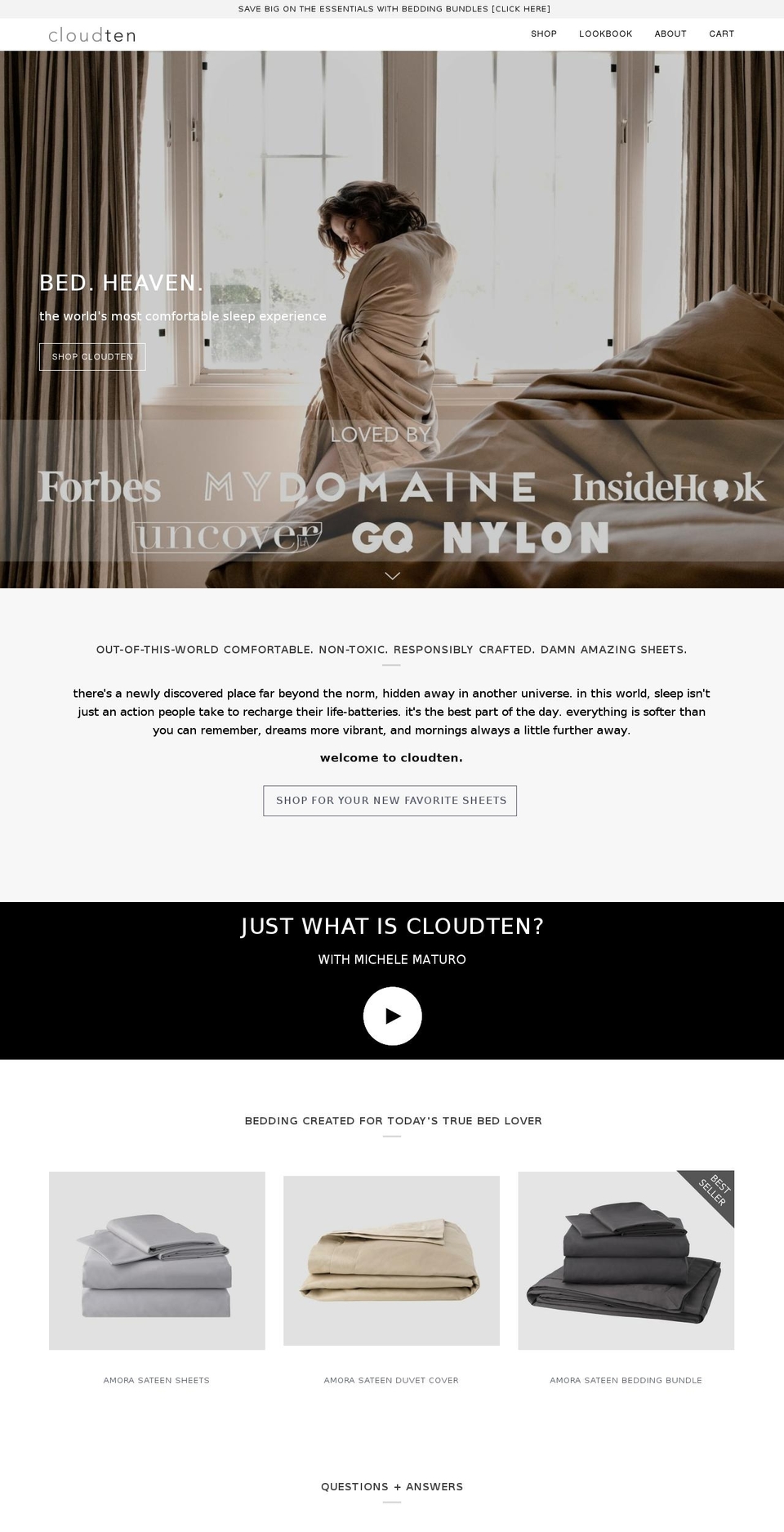 cloudninebed.com — Shopify storefront screenshot