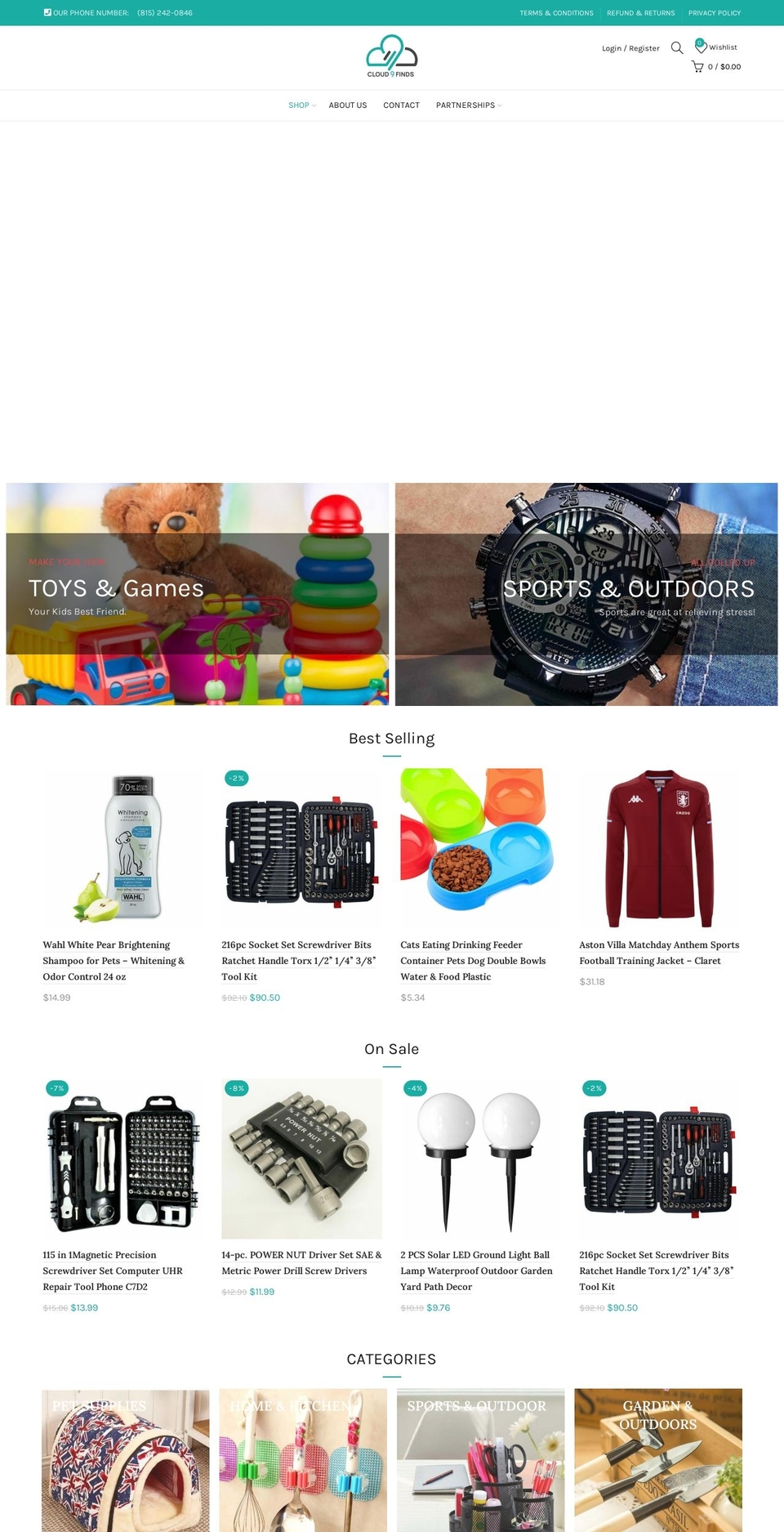 cloudninefinds.com — Shopify storefront screenshot