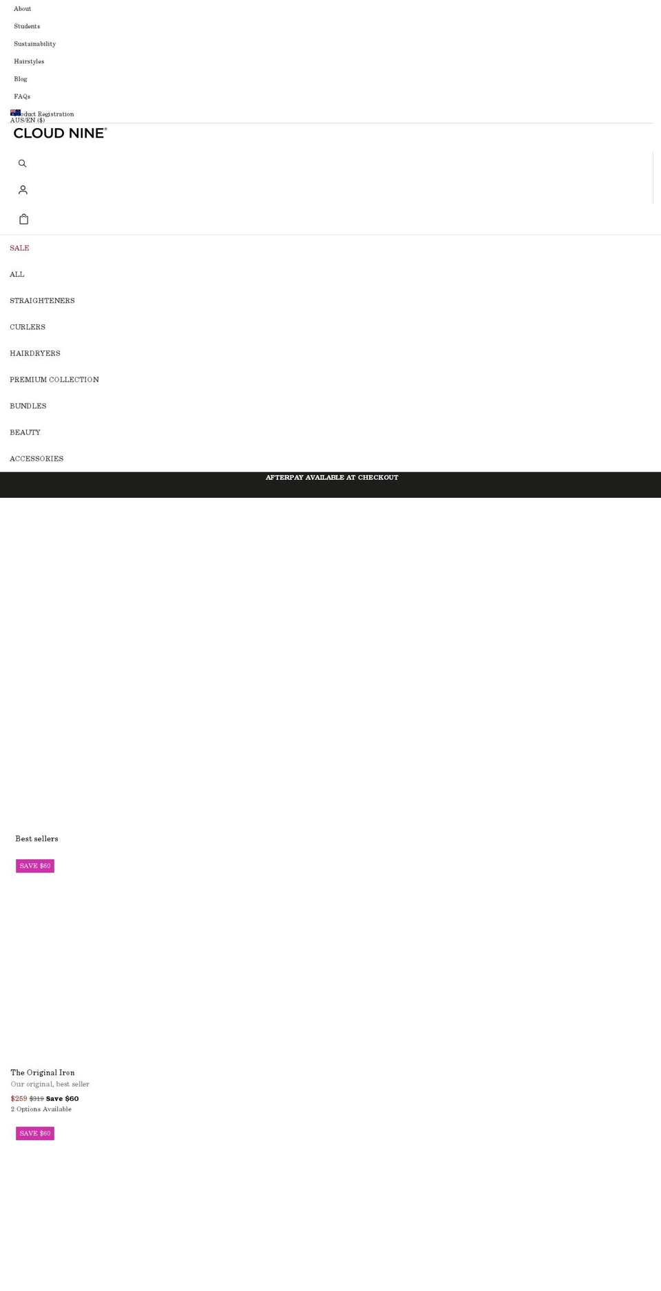 cloudninehair.com.au shopify website screenshot