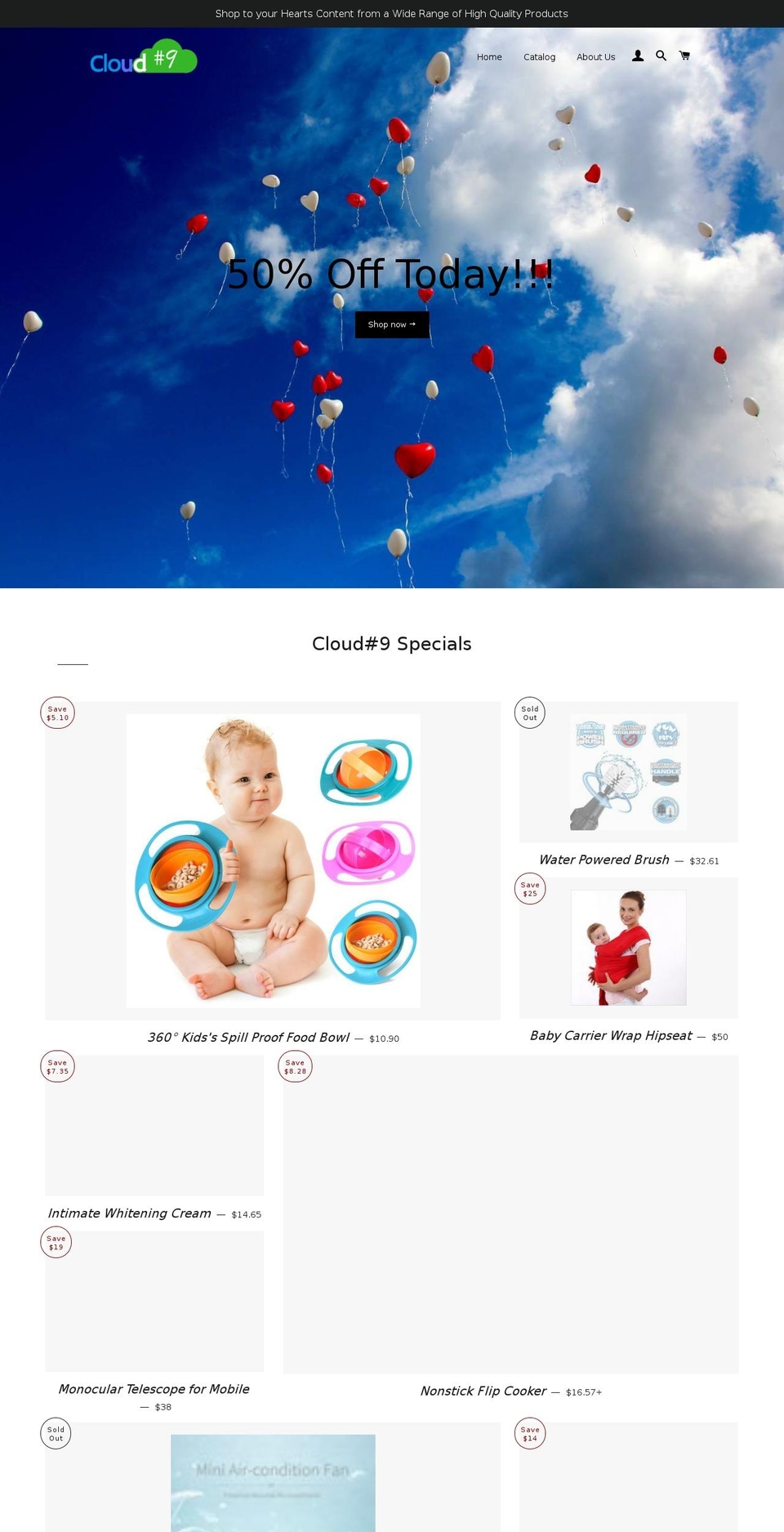 cloudnonine.com — Shopify storefront screenshot