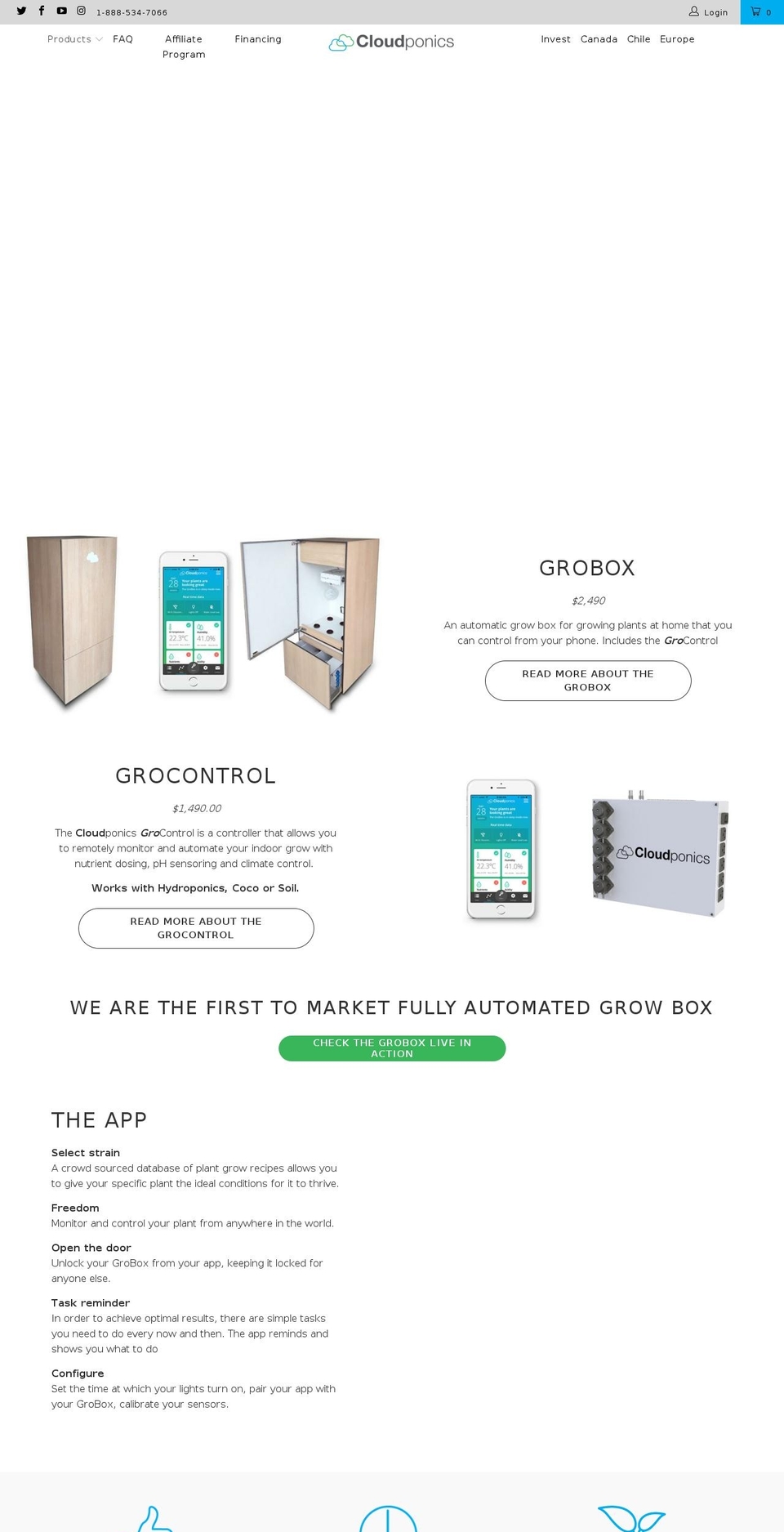 cloudponics.com shopify website screenshot