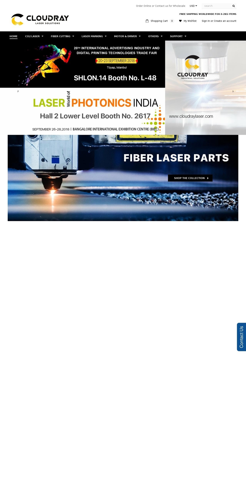 cloudray-laser.com — Shopify storefront screenshot
