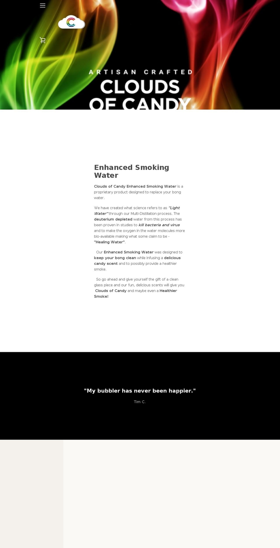 cloudsofcandy.net shopify website screenshot