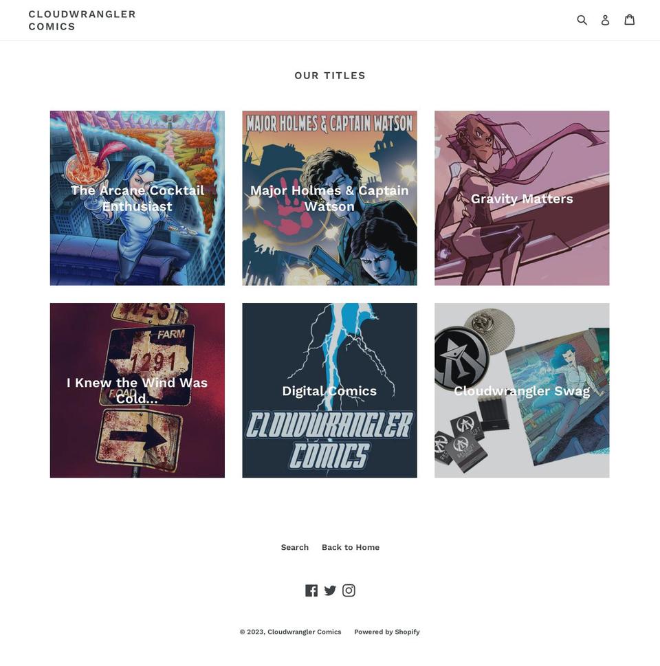cloudwranglerstore.com shopify website screenshot