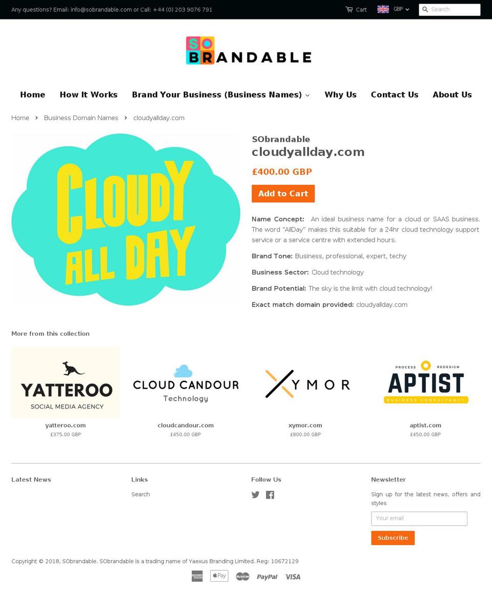 cloudyallday.com — Shopify storefront screenshot