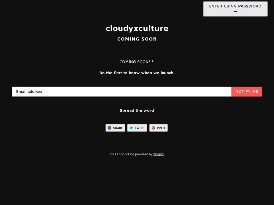 cloudyxculture.com — Shopify storefront screenshot