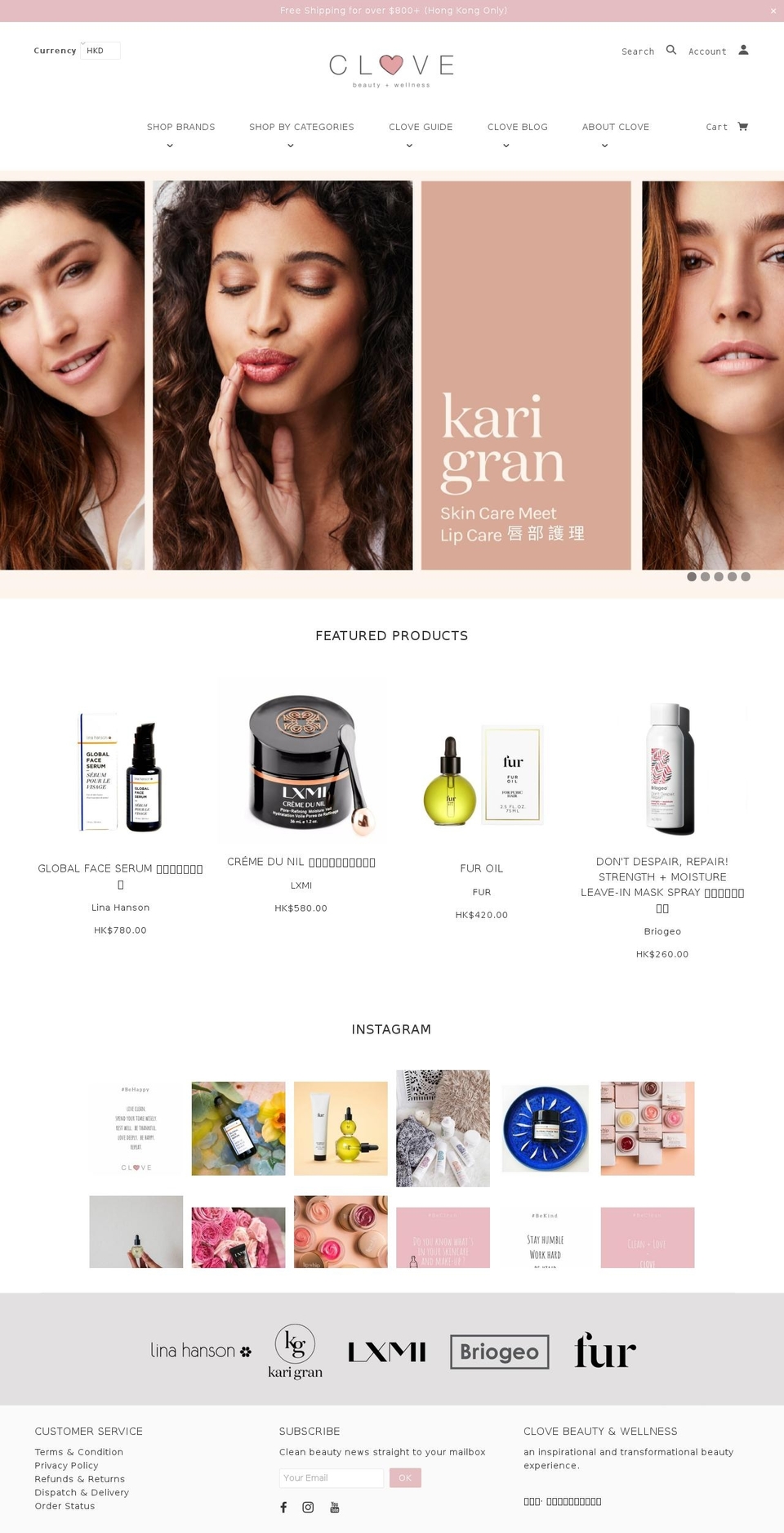 clove-beauty.com — Shopify storefront screenshot
