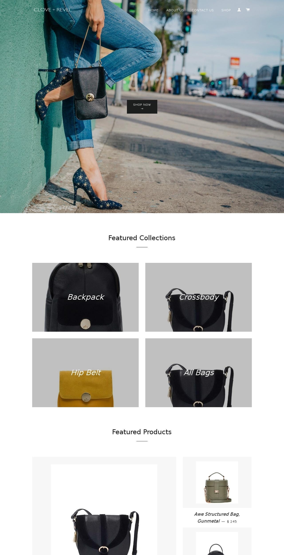 cloveandrevel.com shopify website screenshot