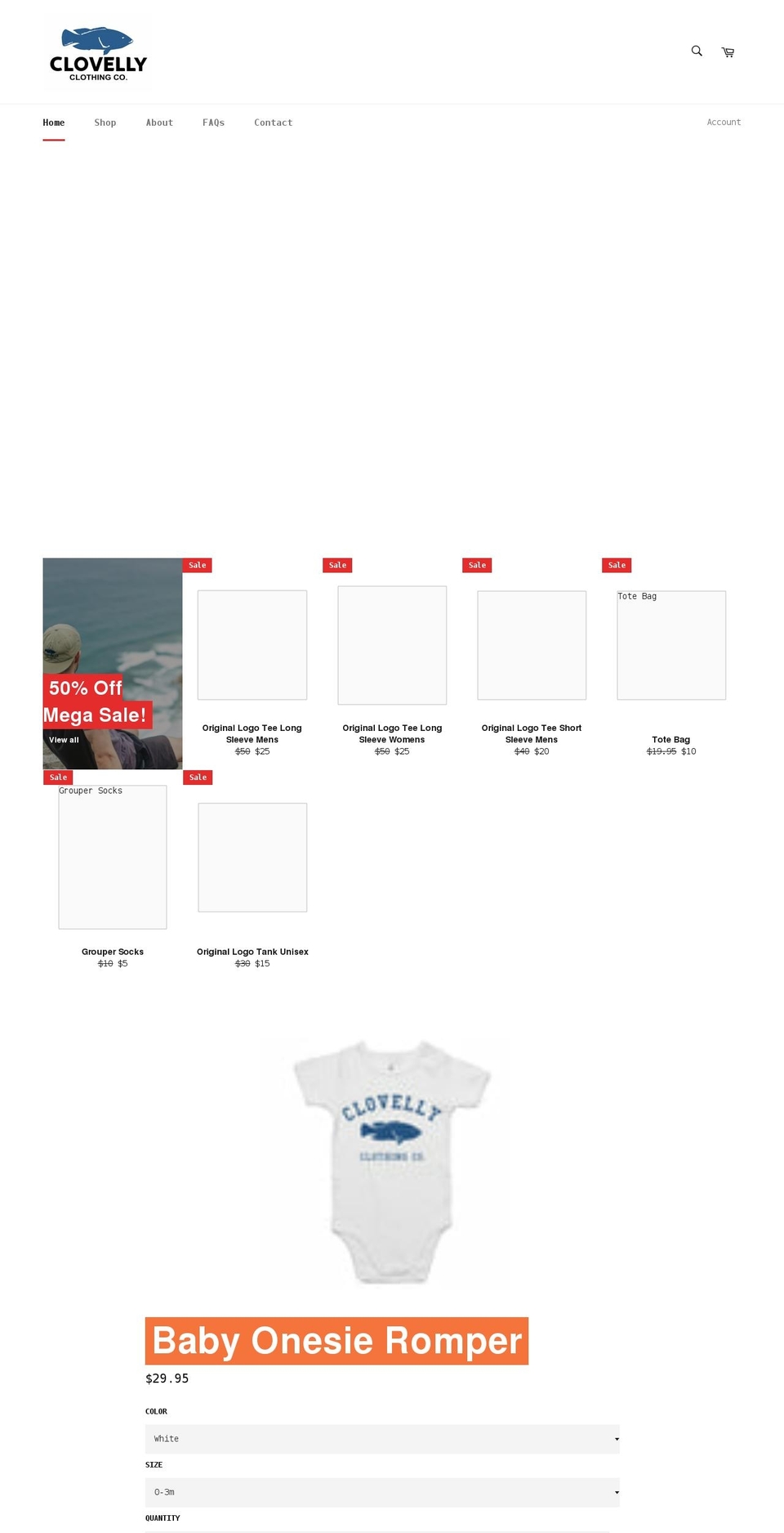 clovellyclothingcompany.com shopify website screenshot