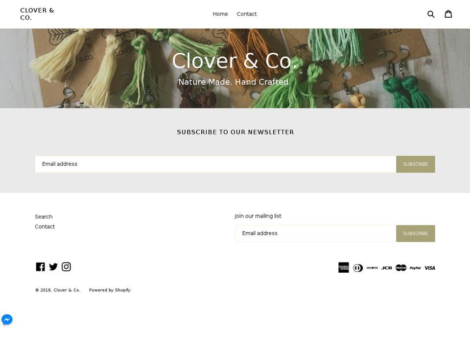 cloverandcompany.com — Shopify storefront screenshot