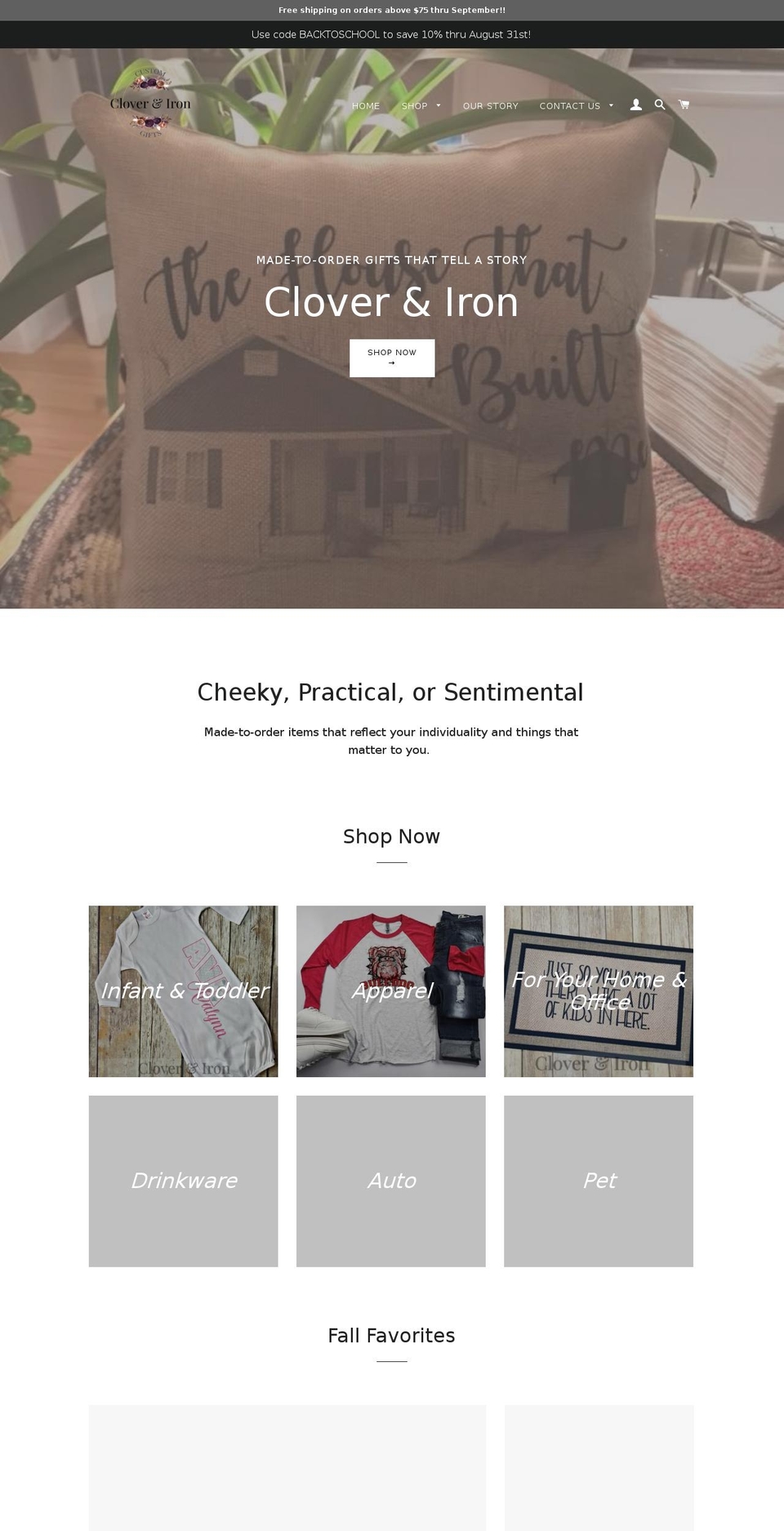 cloverandiron.com — Shopify storefront screenshot