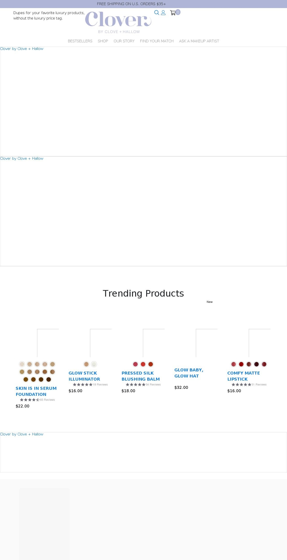 cloverbyclove.com shopify website screenshot