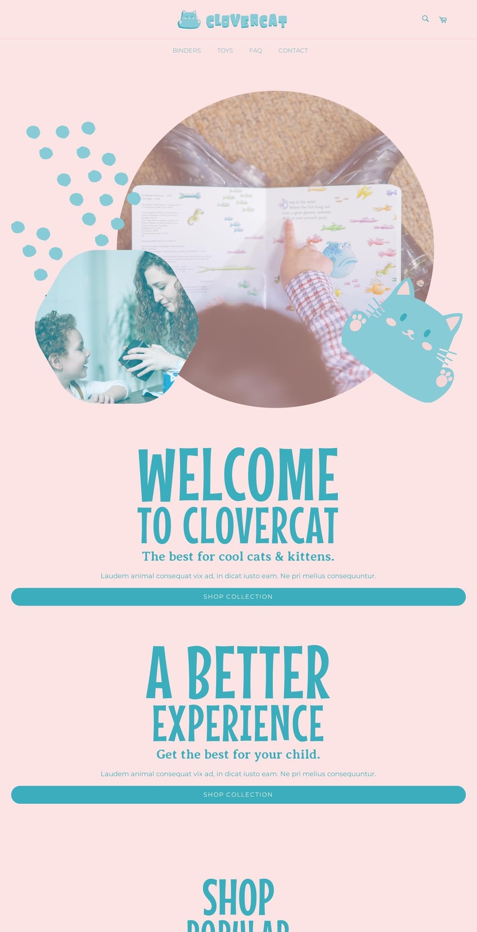 clovercattoys.com shopify website screenshot