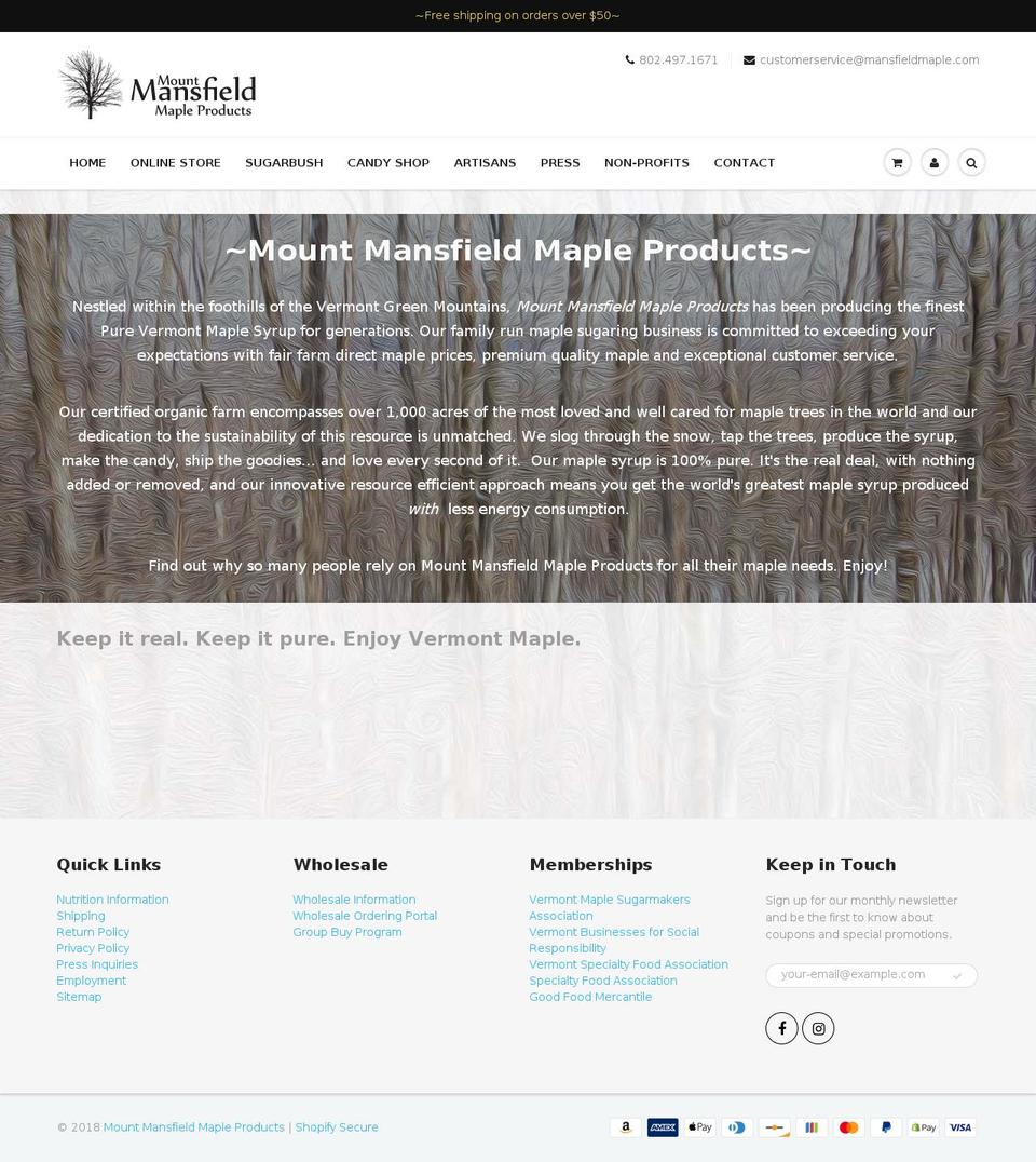 cloverdalesugarhouse.com — Shopify storefront screenshot