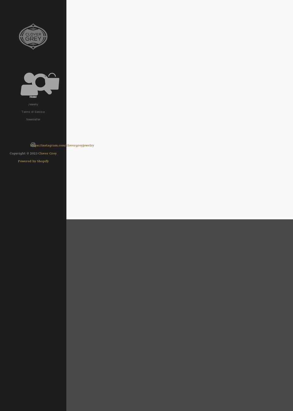 clovergrey.com shopify website screenshot