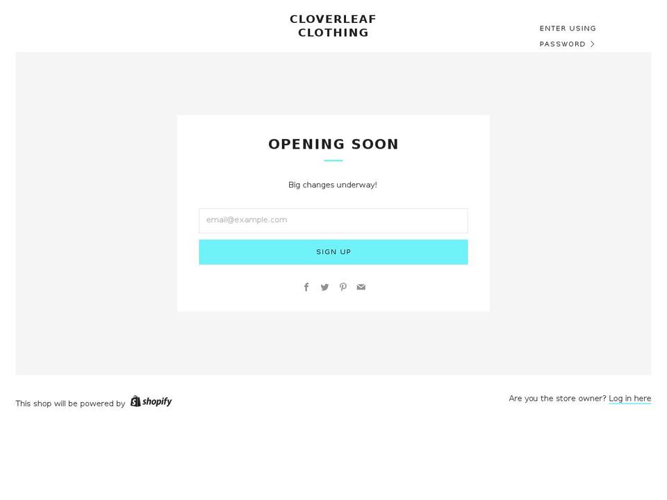 cloverleafclothing.com — Shopify storefront screenshot