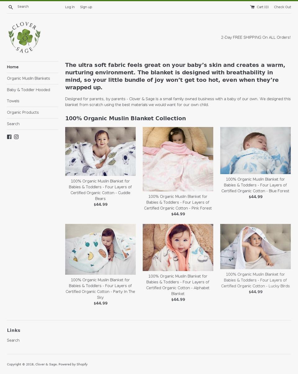 cloversage.com — Shopify storefront screenshot
