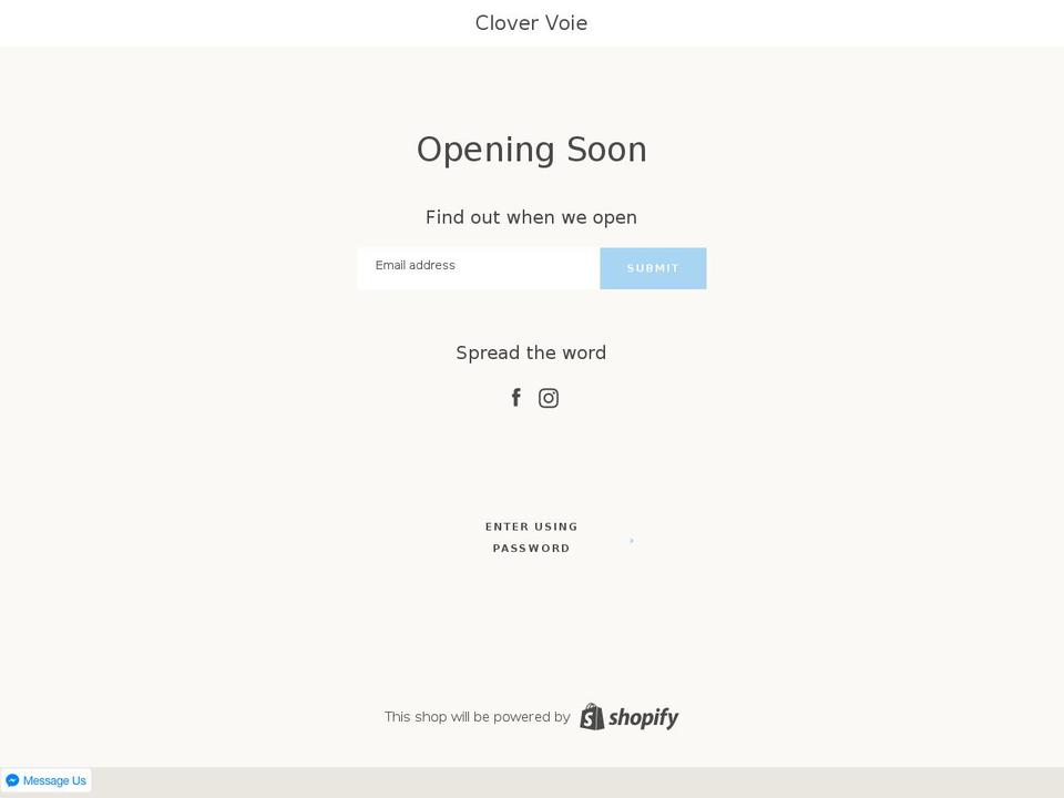 clovervoie.com shopify website screenshot