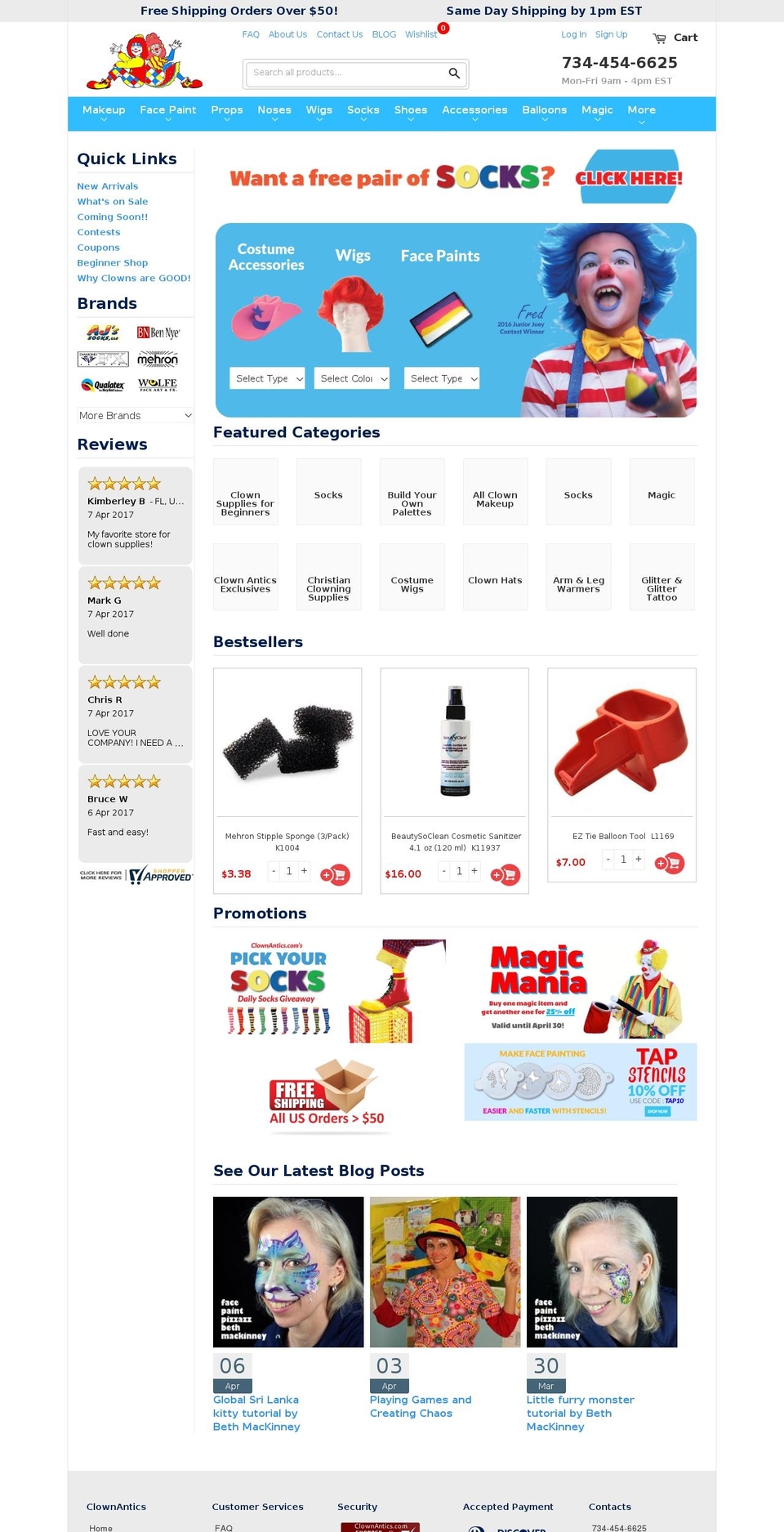 clownantics.com shopify website screenshot